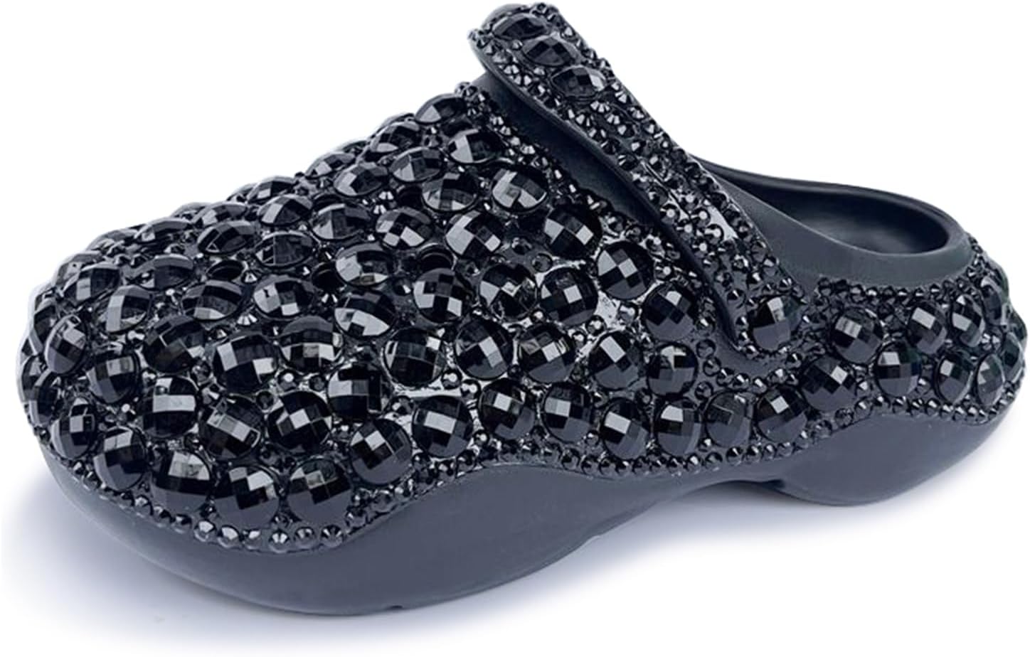 Hanfike Womens Casual Fashion Slide Mules with Rhinestone Closed Toe Comfort Flats