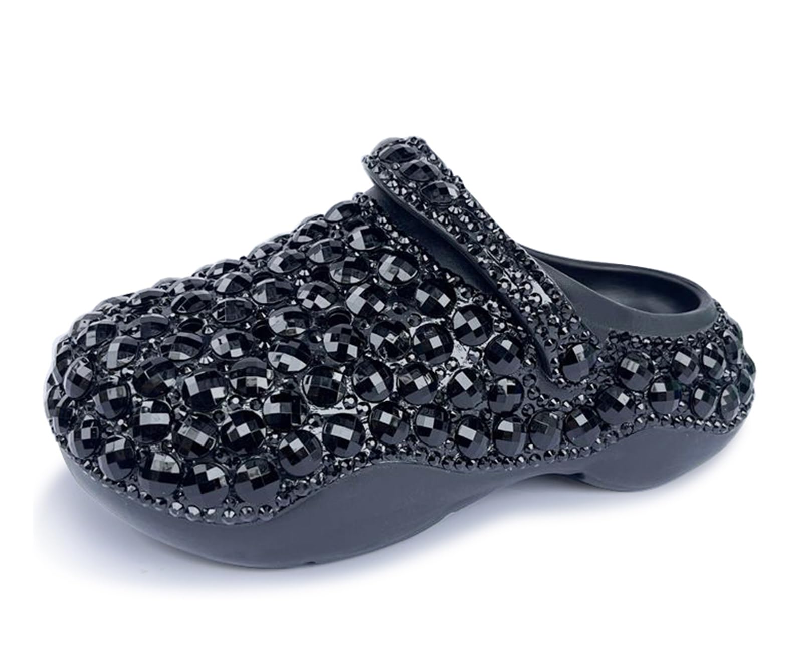 Hanfike Womens Casual Fashion Slide Mules with Rhinestone Closed Toe Comfort Flats
