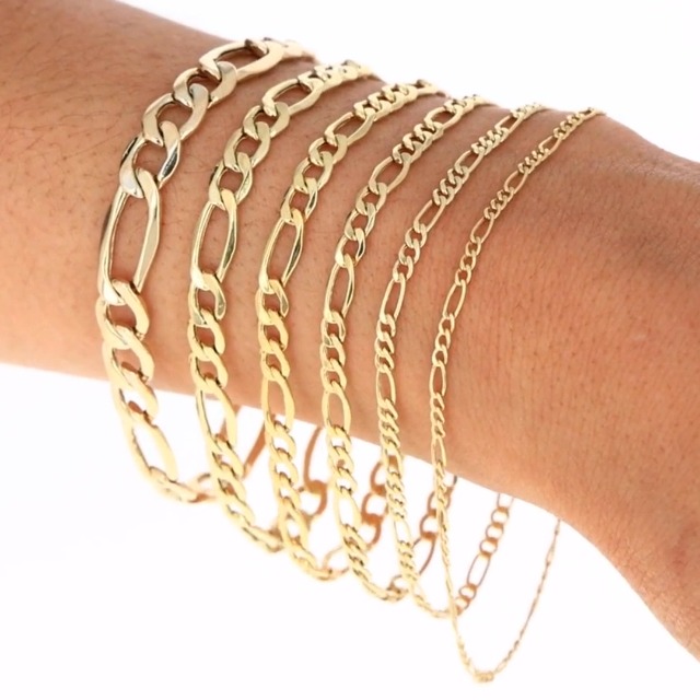 Amazon.com: Nuragold 14k Real Yellow Gold Figaro Link 5.5mm Chain