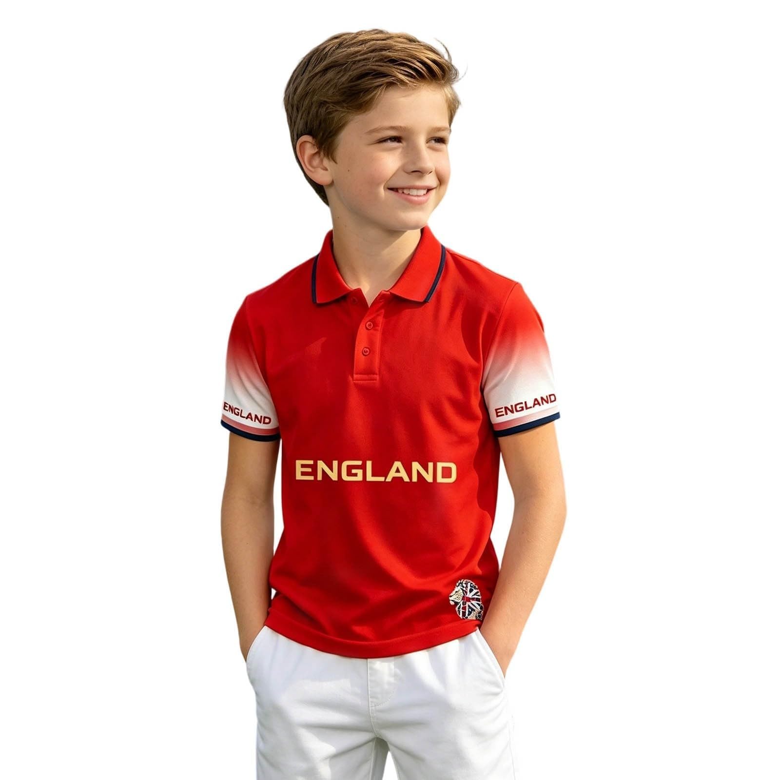 TEPTDirio Kids England Football Shirts 2026 World Cup Short Sleeve Graphic Printd Kids Clothes Lightweight Breathable Outdoor Training Sports Boys T Shirts Summer Retro Soccer Boys Polo Shirt