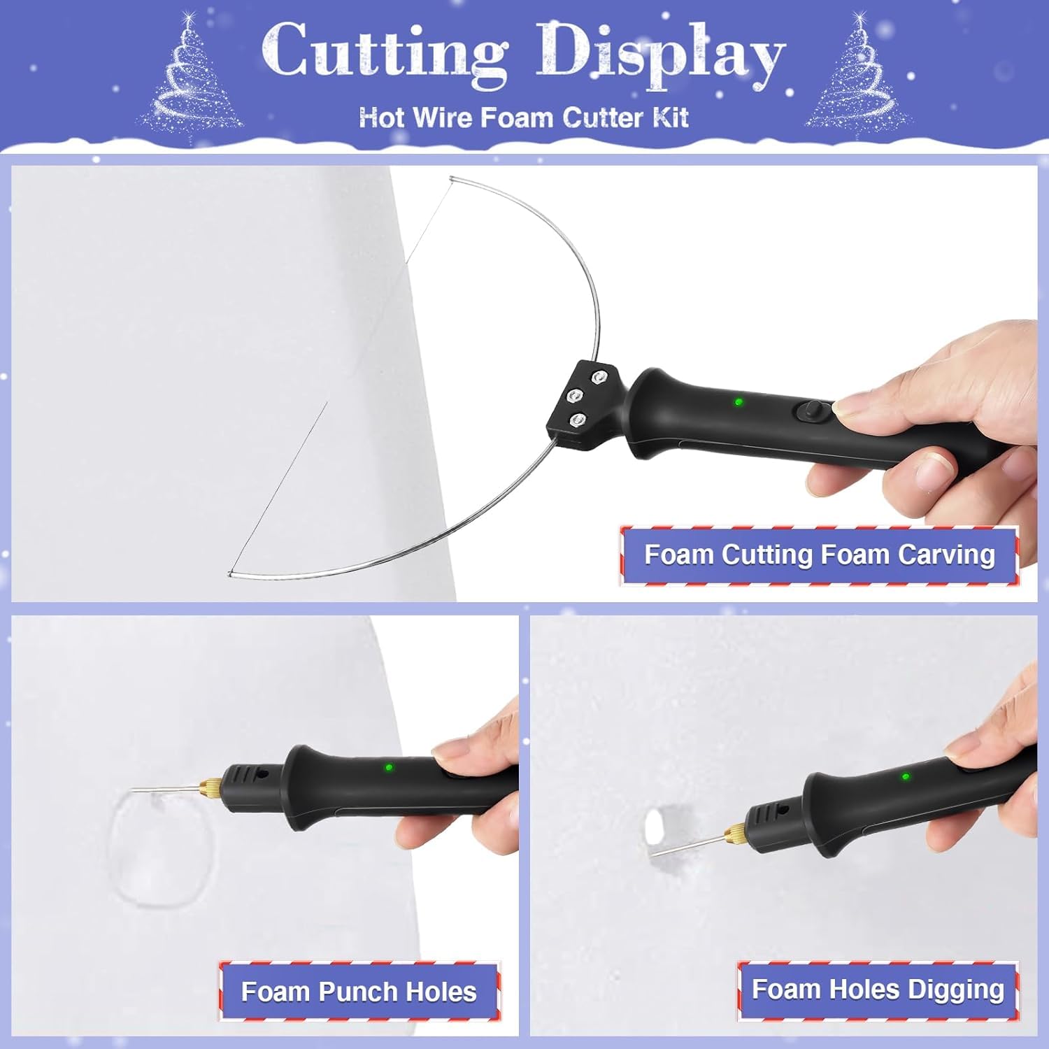 3-en-1Coupeur de Mousse Electrique, 100-240V / 18W stylo machine à découper électrique pour arc