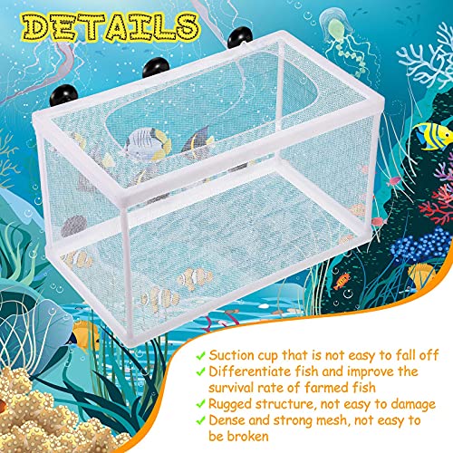 2 Pieces Fish Tank Breeder Net Mesh Fish Breeder Box Fish Hatchery Breeder Box Separation Net