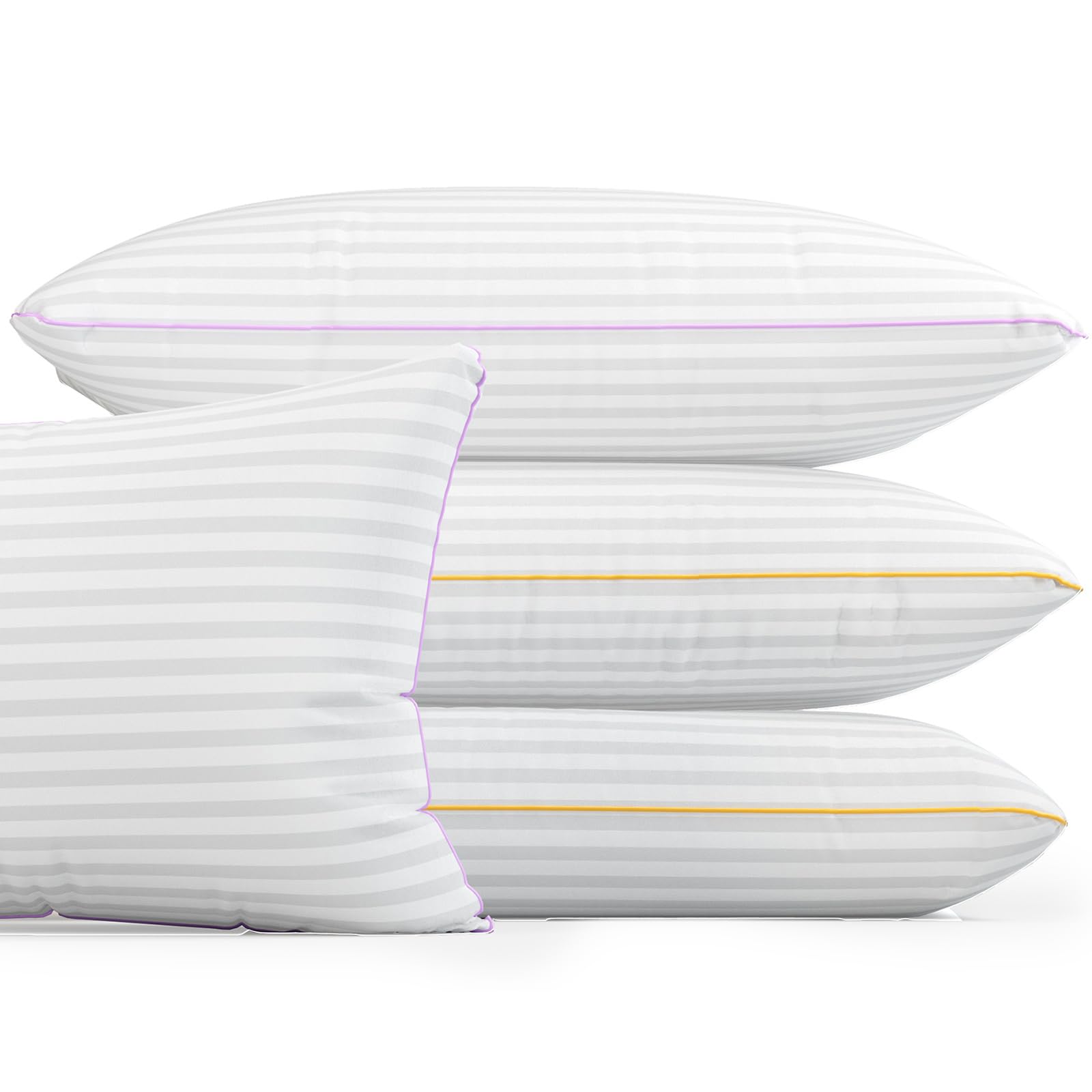Pillows King Size Set of 4,Breathable Hotel Collection Bed Pillows for Sleeping Medium Firm Down Alternative Microfiber Filled,20 x 36 Inches