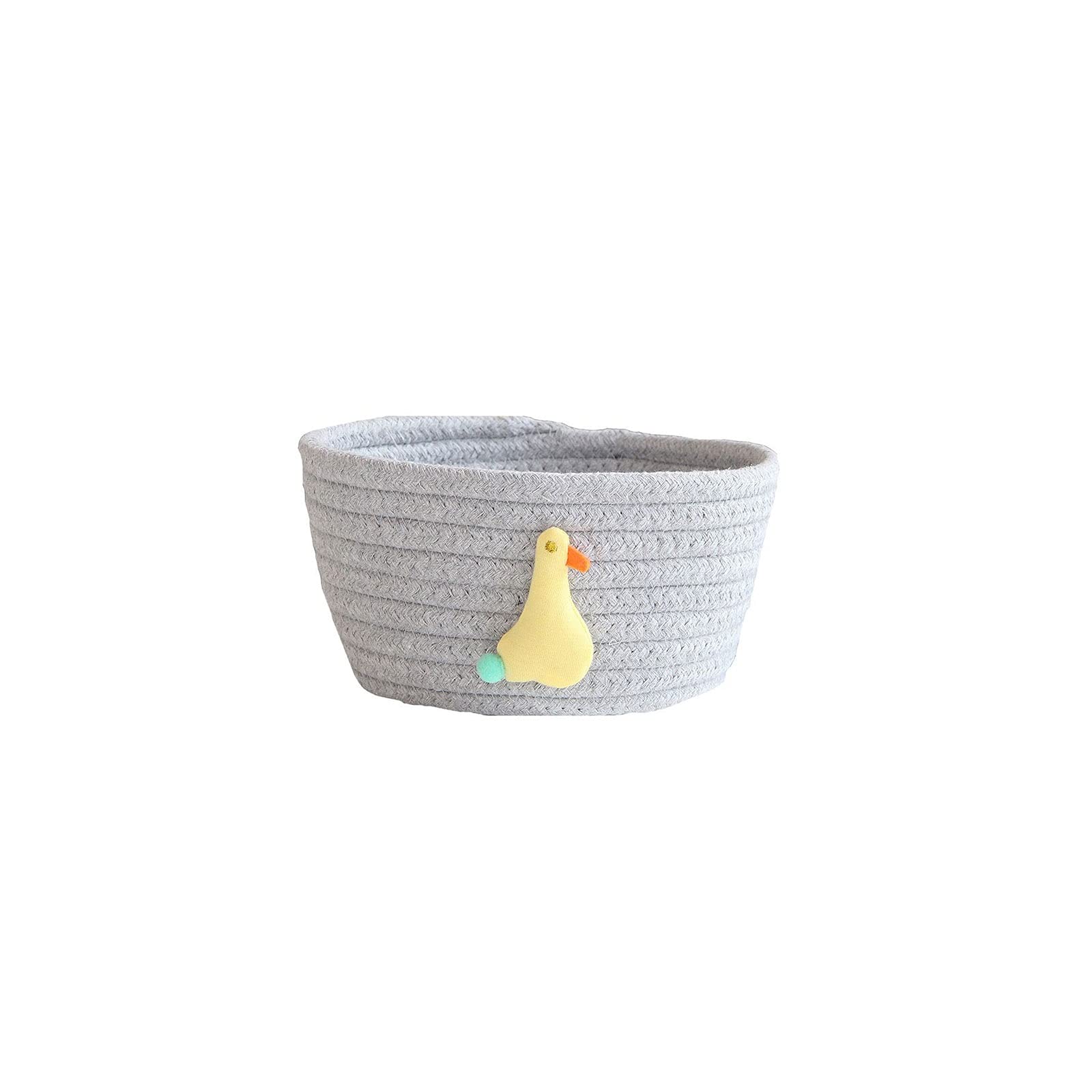 JINGYAN Storage Boxes Animal Handmade Cotton Rope Woven Storage Basket Toy Desktop Box Sundries(A)