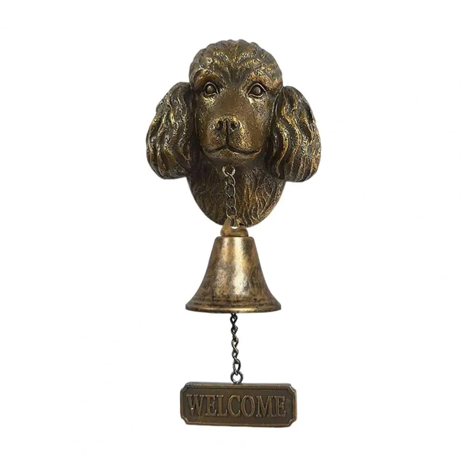 Wind Chimes For Garden Wall Mounted Doorbell Decorative Vintage Dog Welcome With Poodle Shepherd Home Design(Color 2)