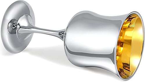 Miniatura 2 de Zion Judaica - Copa clásica de Kidush de alto pulido para Shabat, Pascua y Yom Tov, 5.75 onzas, copa de vino para Rosah Hashaná, regalo de año nuevo