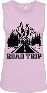 Road Trip - Sight Seeing Cross Country Ladies Sleeveless Muscle Shirt
