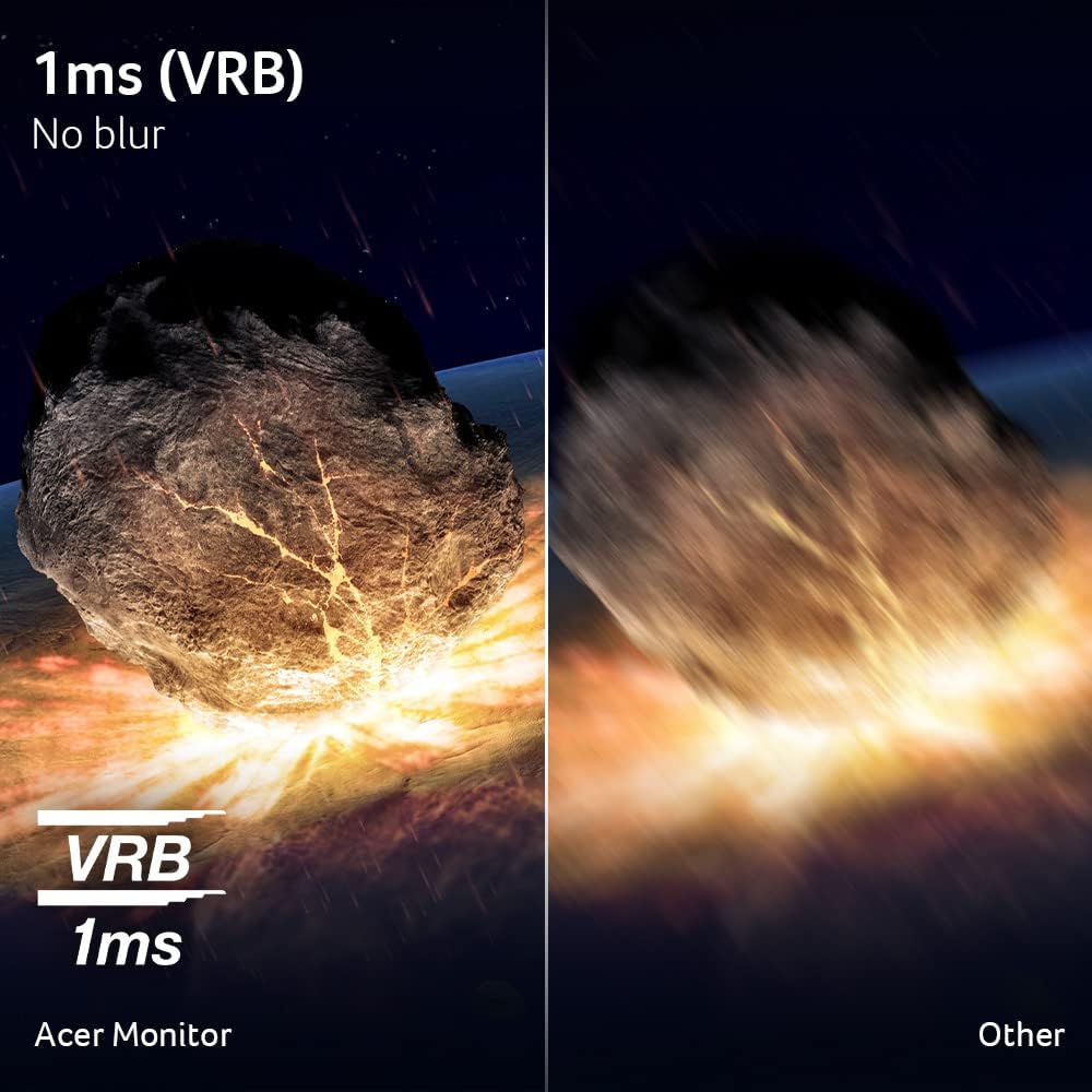 Acer Nitro 23.8" Full HD 1920x1080 PC Gaming Monitor | AMD FreeSync | Refresh up to 100Hz | 1ms (VRB) | 99% sRGB | 2 x 2W Speakers | VESA Mountable | 2 HDMI Ports 1.4 & 1 VGA Port | KG241Y Ebby Ebb