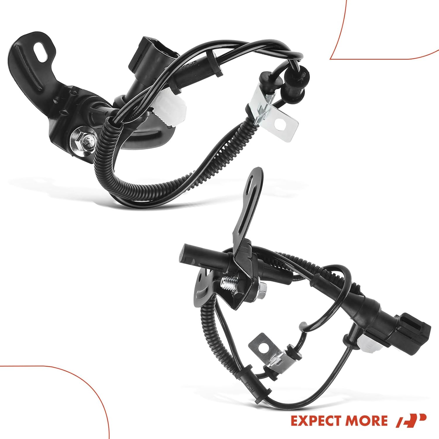 A-Premium Front ABS Wheel Speed Sensor Compatible with Ford Models - E-150 2008, E-250 2008, E-350 Super Duty 2008, E-450 Super Duty 2008, 2-PC Set, Replace# 8C2Z2C204AR, 8C2Z2C204B