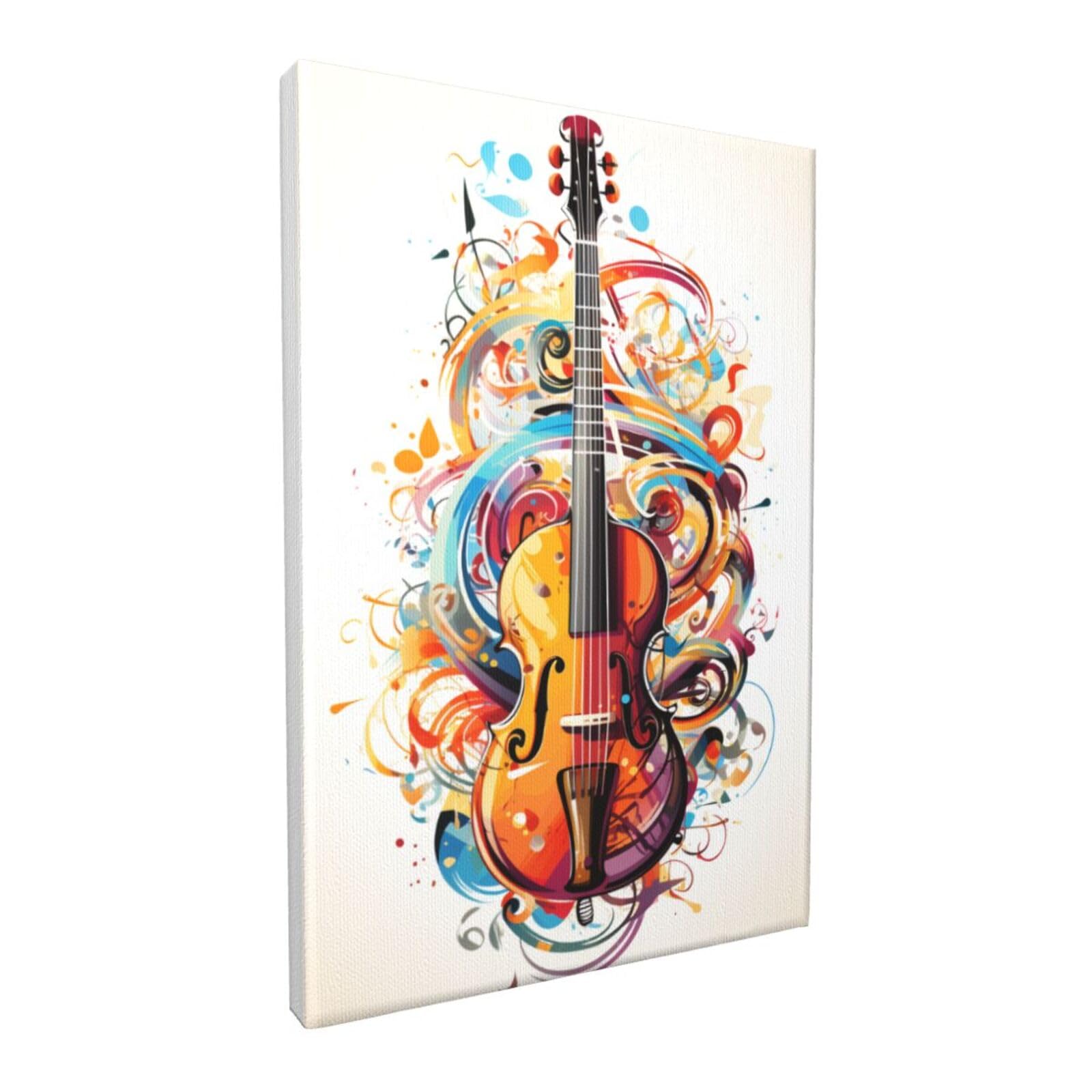 Amazon.com: MA6GE8DE Canvas Frameless Painting Colorful Violin