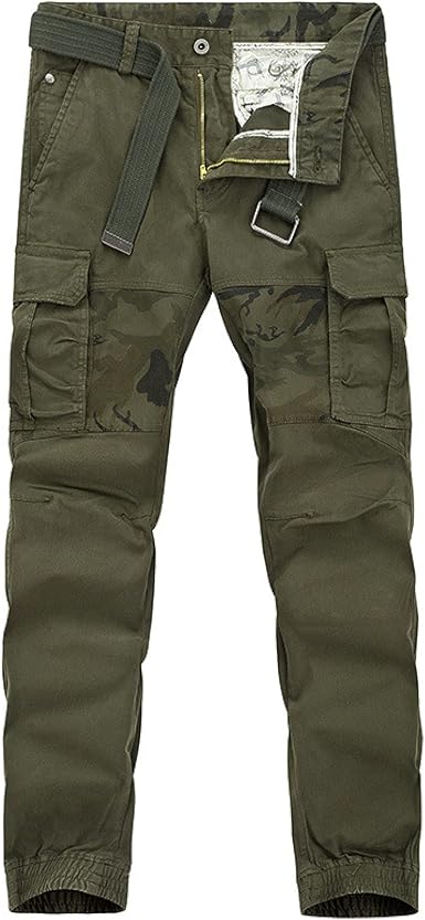 Amazon.com: Pantalones cargo para hombre, costuras de camuflaje, varios  bolsillos, cómodos, mediados : Ropa, Zapatos y Joyería