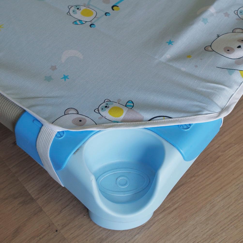 10XDIEZ lenzuolo con angoli per amaca asilo (ghiaccio - 53x130cm)