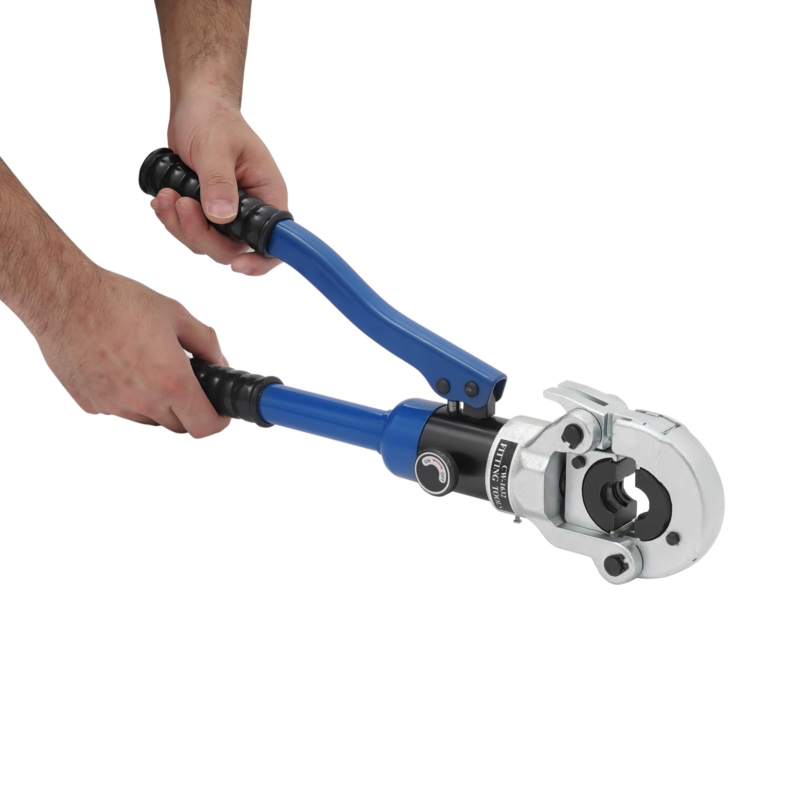 Pince à Sertir Professionnelle Tuyaux avec 7 V-Mâchoires, V Pince à Sertir Hydraulique avec Tête Rotative à 180°,Pression de Travail Max. 80 kN, V12/14/15/16/18/22/28, pour Tuyaux en Cuivre