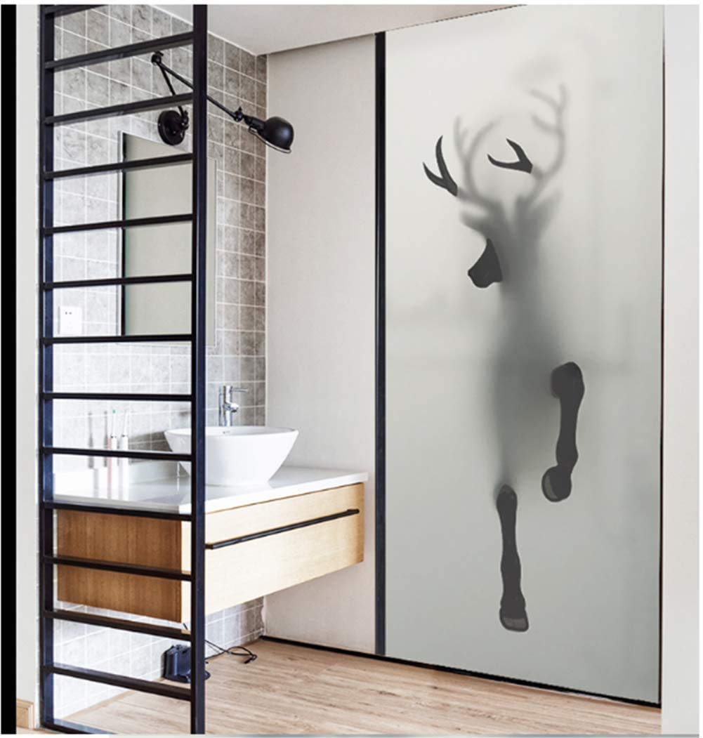 Keine-kleber Sichtschutzfoli,Hirsch Fensterfolie Bad,Dekofolie | statische,Einfache entfernung Wiederverwendbar , Nein Formaldehyd,A,100cm*200cm