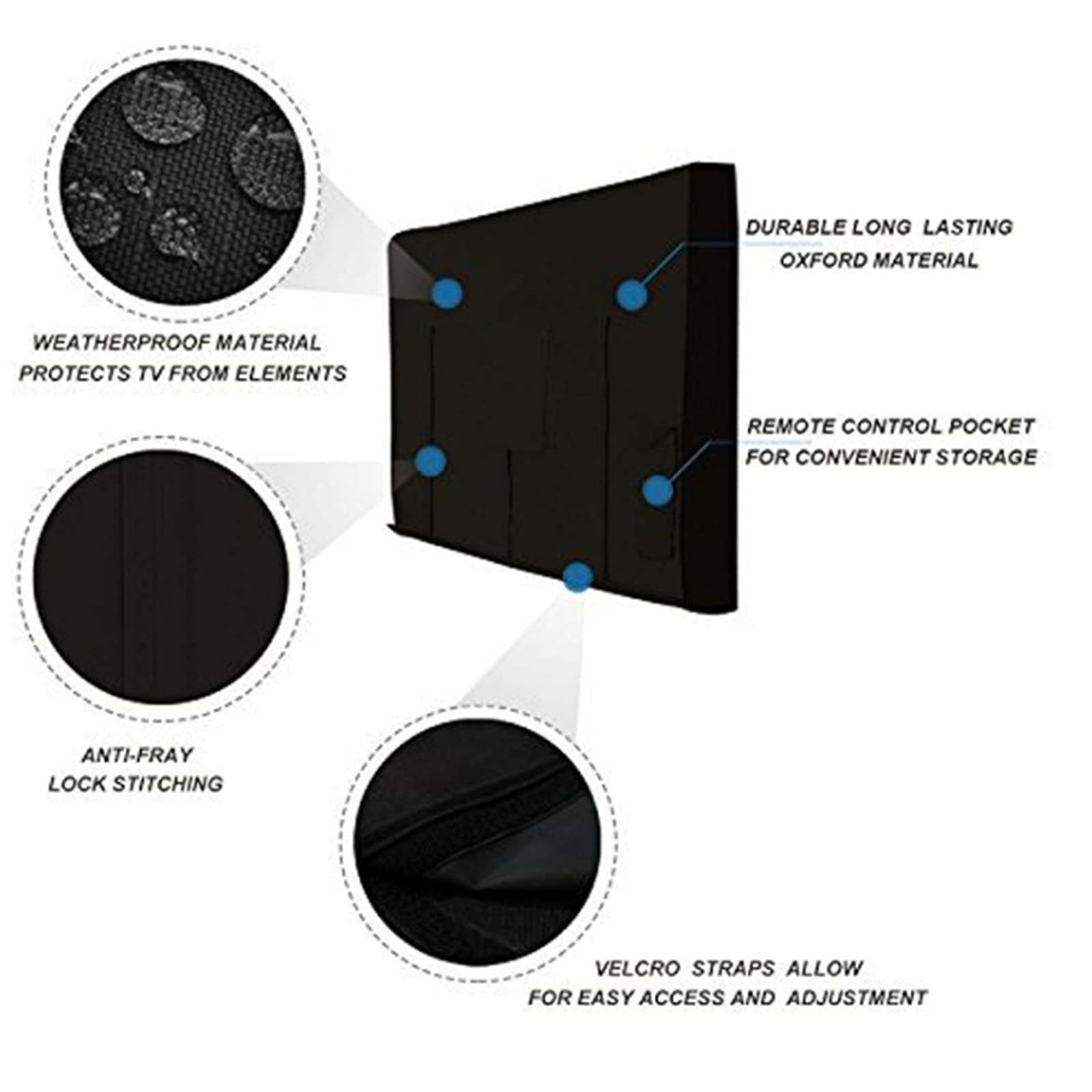 Housse de Protection d'extérieur TV 600D Polyester Tissu Imperméable UV Écran Plat TV Protecteur D'affichage Pour 50 ''à 70 ''LCD LED (For 60-65 inch TV)