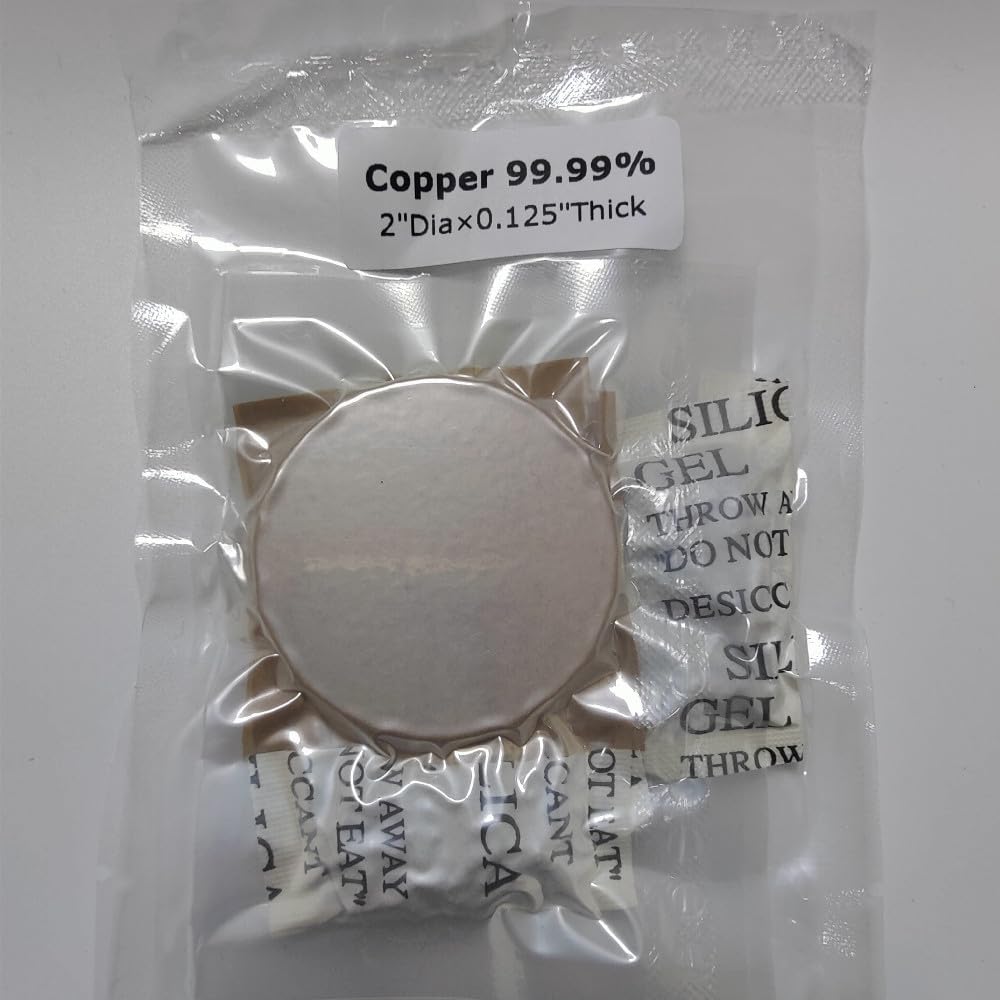 Copper Sputtering Target 2" Diameter×0.125" Thick 99.99% with COA