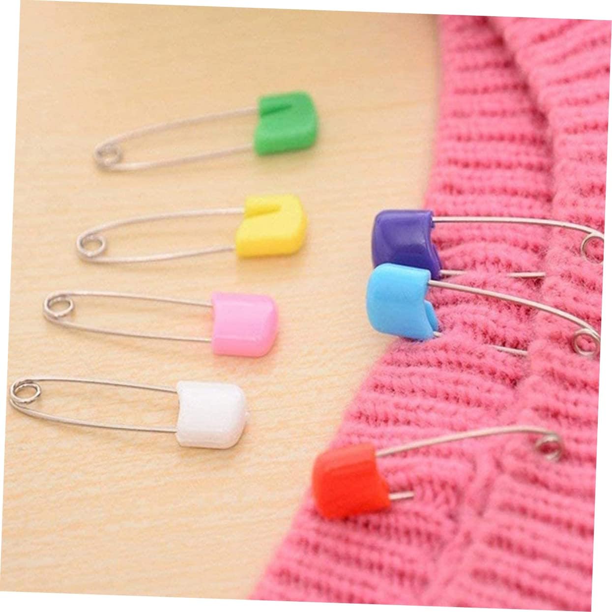 100pcs Safety Diaper Pins Large Safety Pins for Adults Plastic Head Comfortable Fit Easy to Use