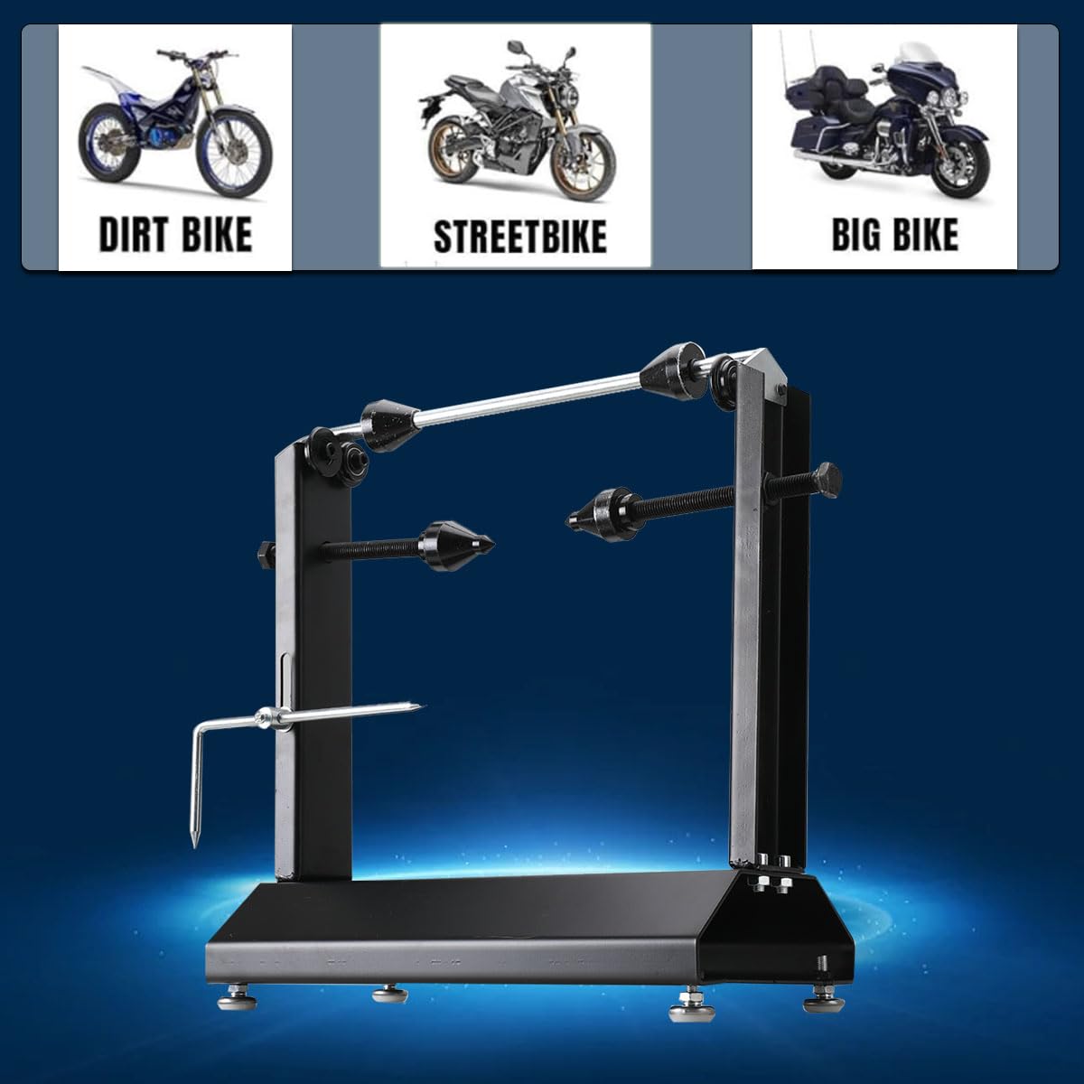 Motorcycle Bike Wheel Balancer, Rim Tire Balancing Spin Static Truing Stand