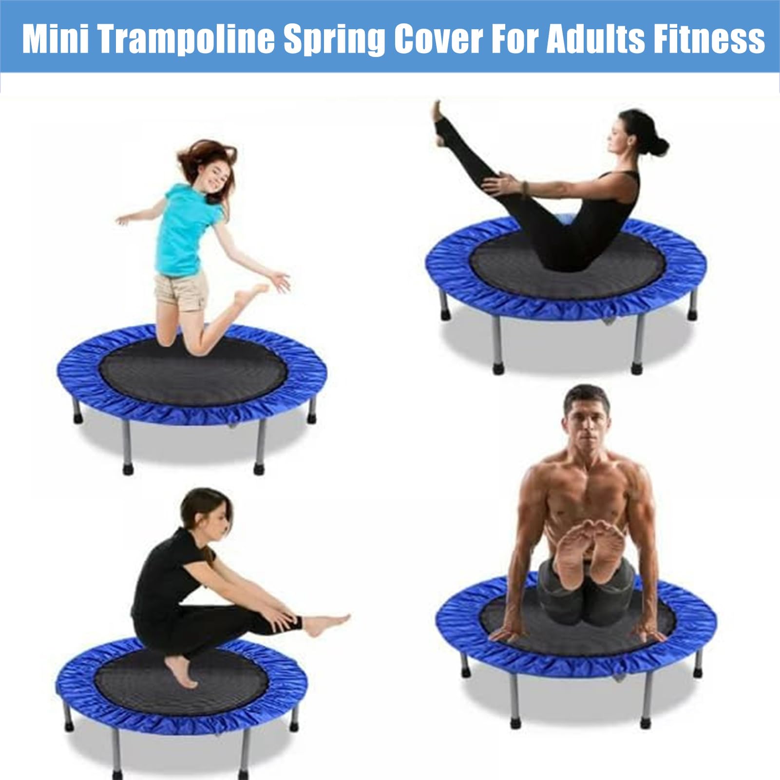 Trampolin Randabdeckung 82-152cm,Indoor Erwachsene Kinder Fitness Trampolin Umrandung,UV-beständig reißfest Federabdeckung Randschutz Sicherheitsmatte Trampolinzubehör