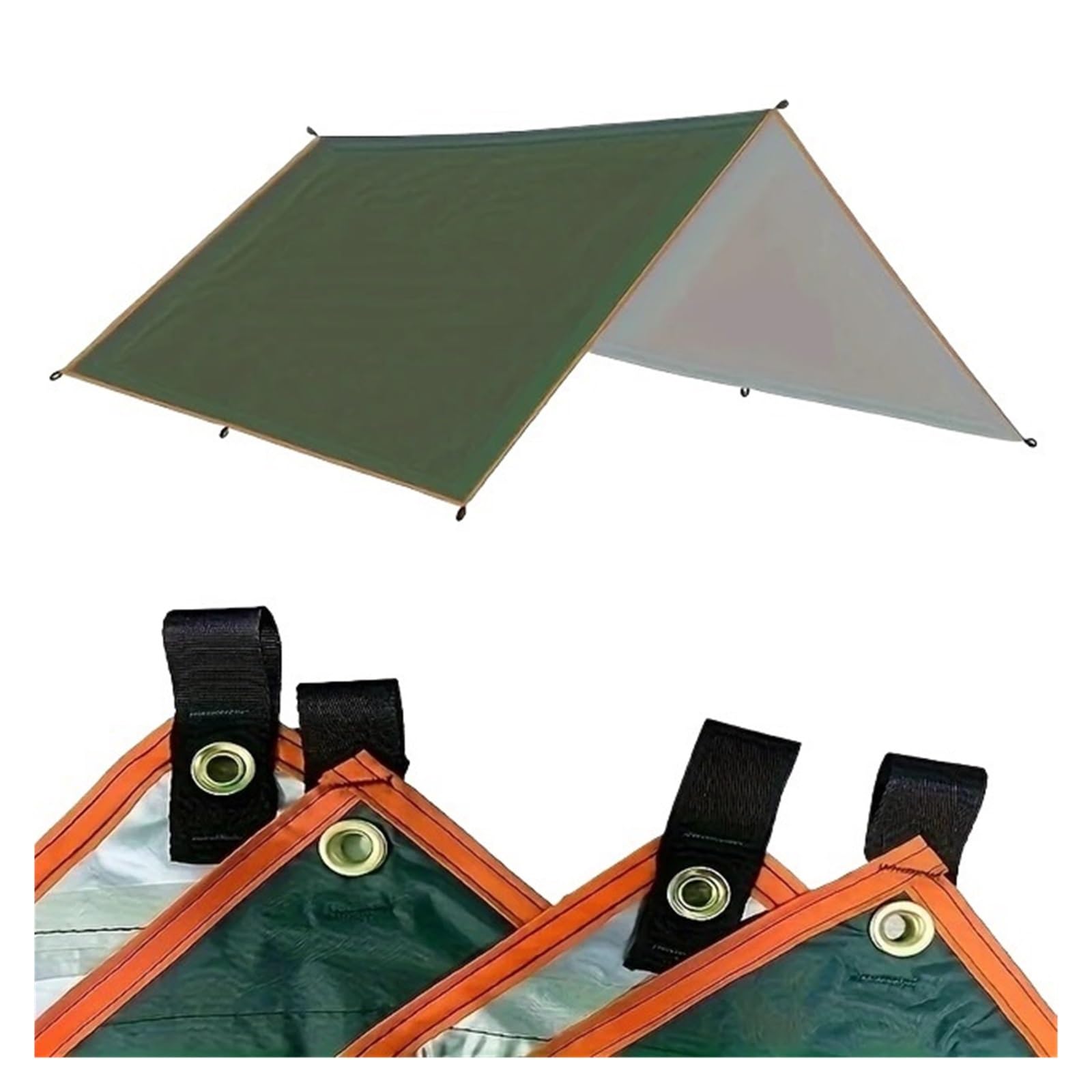 Tent tarp 5x3meters 4x3meters 3x3meters Waterproof Tarp Tent Shade Ultralight Garden Canopy Sunshade Outdoor Camping Tourist Beach Sun Shelter(Green-3X3)