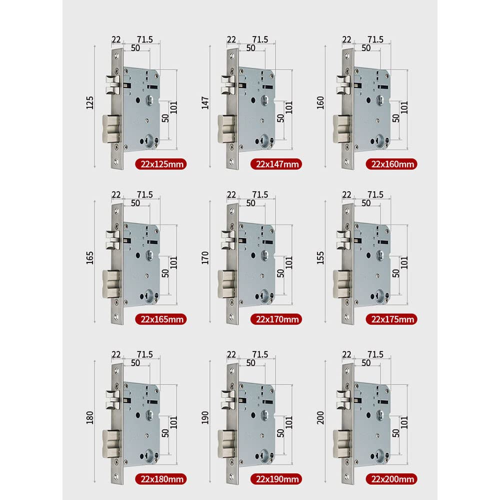 Serratura Porta Corpo della serratura for porta Dimensione 5050 dell'impronta digitale dell'acciaio inossidabile Raccordi dell'hardware(22-180)