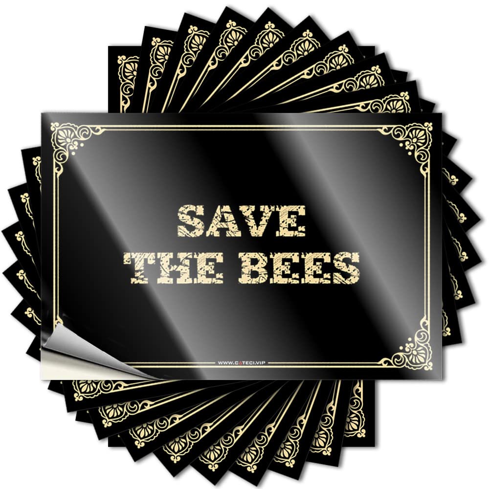 Sticker Heavy Metal Bar Home Decor Dishwasher Safe Sticky Back - Save The Bees Funny Stickers for Water Bottles(6X9CM-10Pcs)