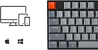 Vista 3 de Keychron K8 Teclado mecánico inalámbrico sin teclas para Mac retroiluminación blanca Bluetooth multitarea teclado de juego con cable tipo C