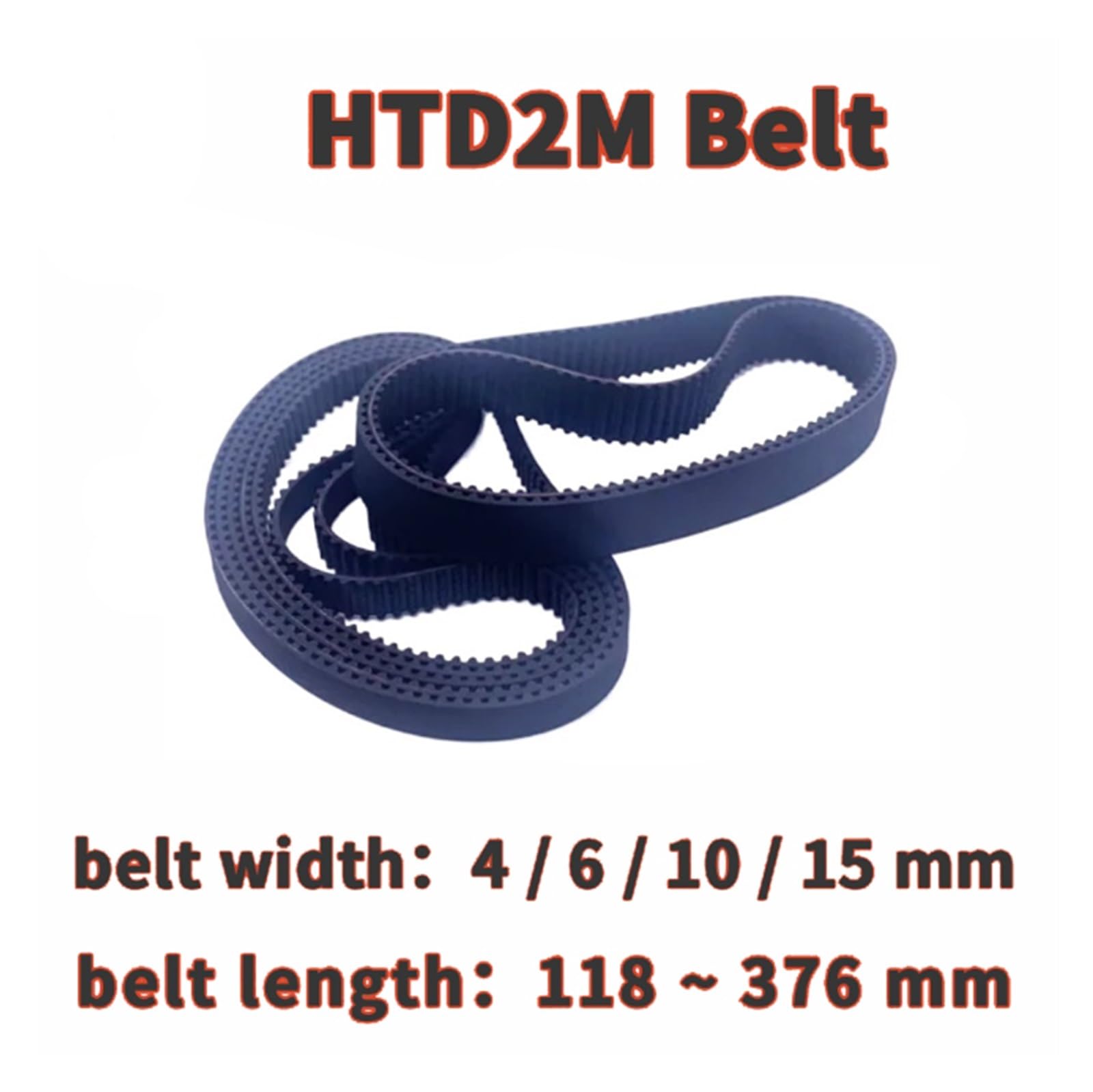 1 szt. HTD 2 M napęd zębaty pasek rozrządu szerokość 10mm długość 118-3600mm guma z zamkniętą pętlą(888mm)