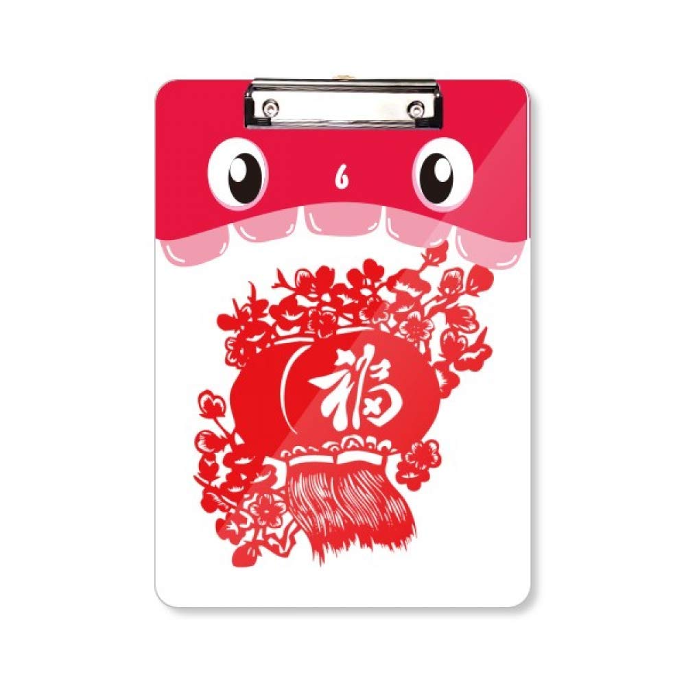 Porte-bloc A4 Red Lantern rigide au style traditionnel unique