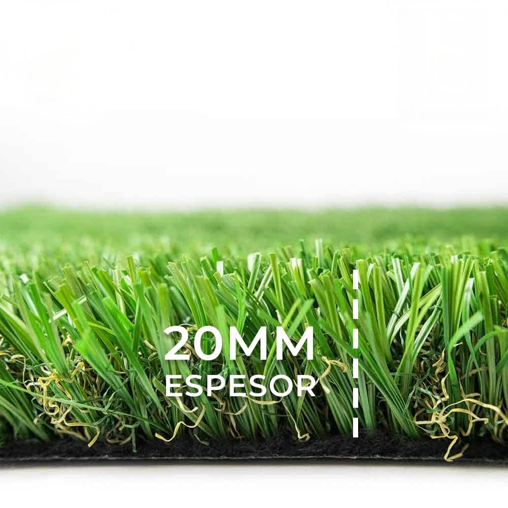 YOEVU - Césped Artificial 1X25 Metros, 20mm | Realismo Natural y Alta Densidad | Resistente a UV y Clima | Fácil Instalación y Sin Mantenimiento | Seguro para Niños y Mascotas, Verde