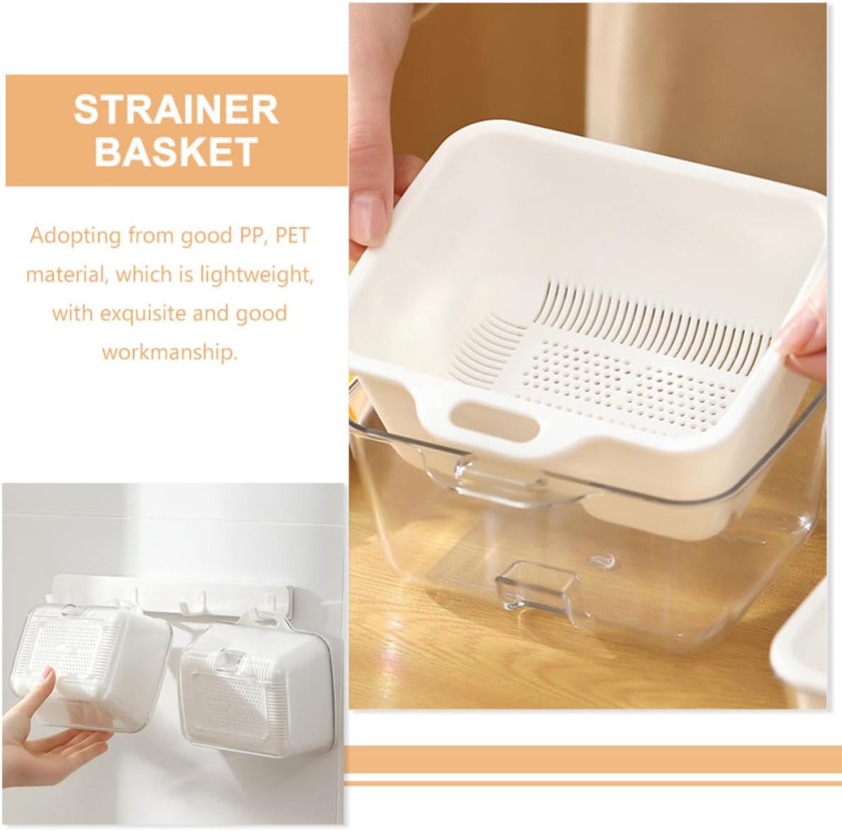 Alipis Multifunctional Double Layer Kitchen Washing Basket Strainer for Fruits and Vegetables, Sturdy Plastic Material with Dual Use, for Daily Use and Outdoor Camping