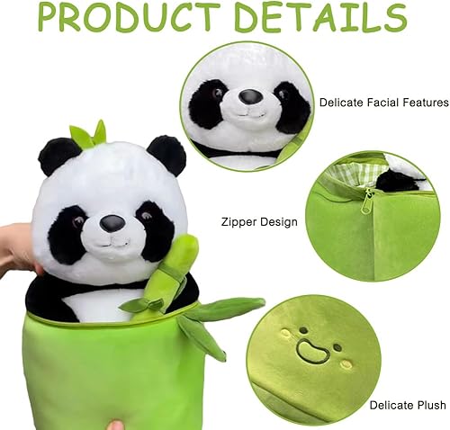 Miniatura 3 de Shapeazy Lindo juguete de peluche de panda con cubierta de bambú, juguete de peluche de panda de tubo de bambú, juguetes de peluche kawaii panda,