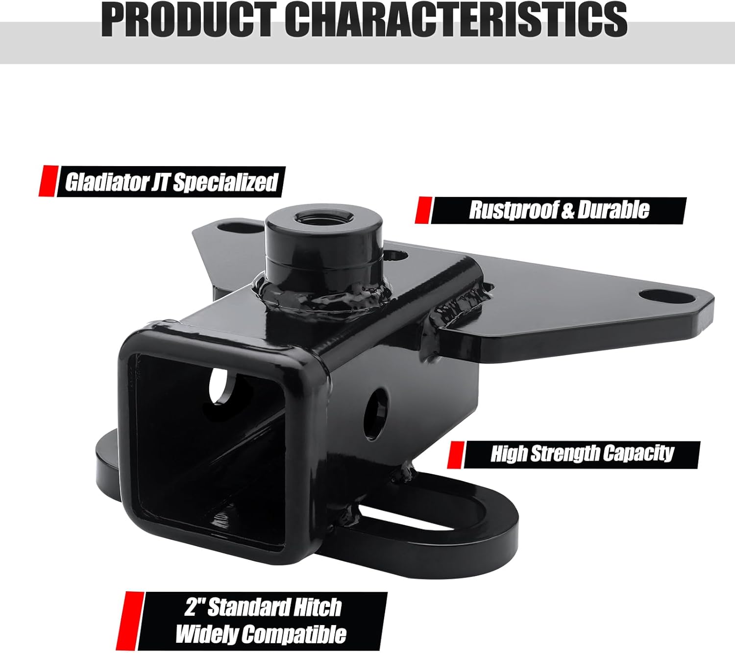 2 Inch Class 3 Rear Trailer Hitch Receiver,Offering a Powerful Towing Capacity,Compatible with Jeep Gladiator JT 2020-2024