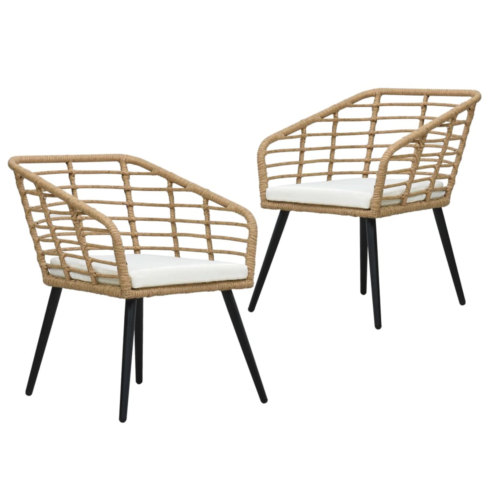 Chaises d’extérieur pour terrasse et bistro en résine tressée couleur chêne