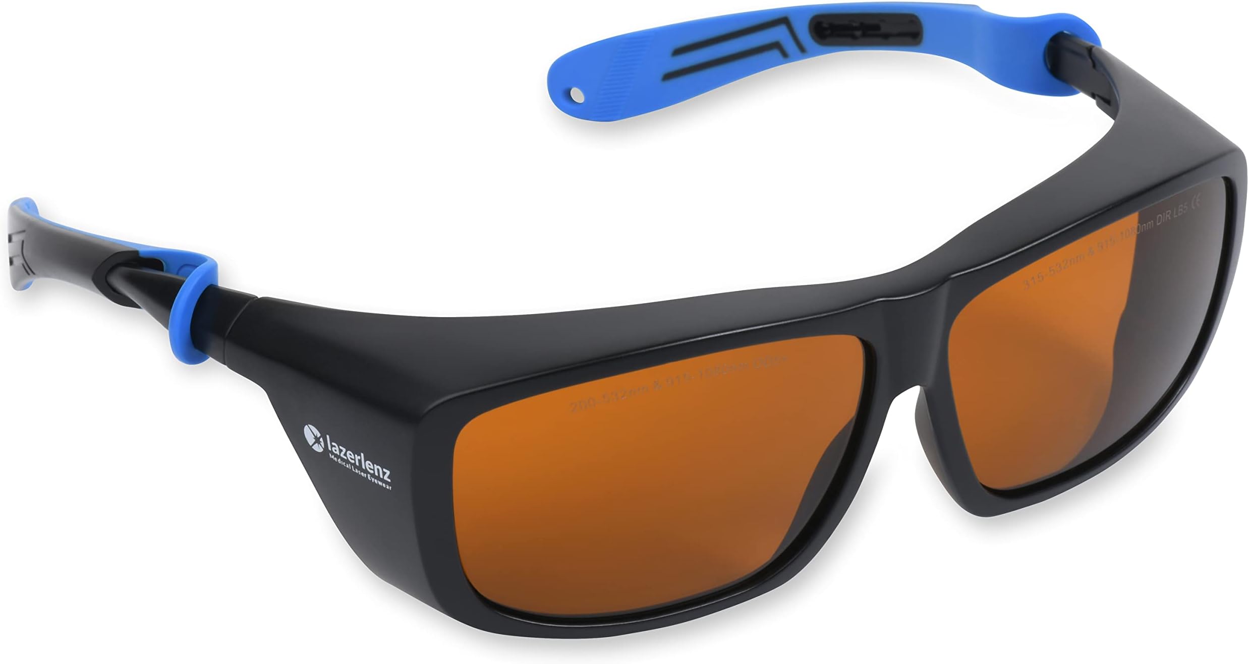 Adjustable Laser Goggles Tattoo Removal 532 & 1064 nm Laser Safety Eyewear - KTP Q-switched Protective Fit-Over Frame Glasses for Physician and Medical Laser Technician