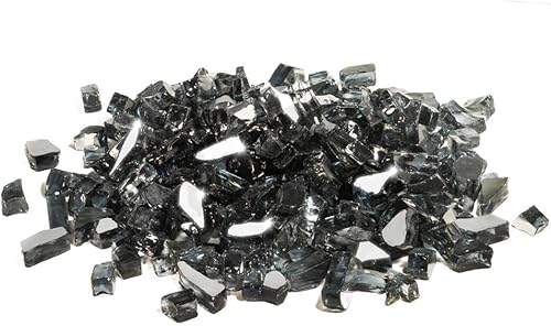 Miniatura 7 de GASPRO Vidrio de fuego negro de 20 libras para hoguera, rocas de vidrio reflectante de 1/2 pulgada para propano o chimenea de gas, añade ambiente a