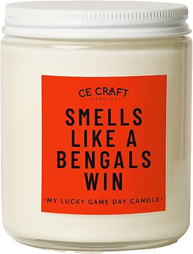 CE Craft - Vela con temática de fútbol americano, regalo para papá, regalo para hijo, regalo de Cincinnati, vela temática de Cincinnati, regalo para