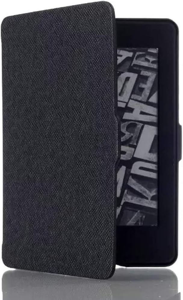 Kepuch Custer Case for Kindle Paperwhite 1/2/3 2012 2013 2015 2016,Ultra-Thin PU-Leather Hard Shell Cover for Kindle Paperwhite 1/2/3 2012 2013 2015 2016 - Black