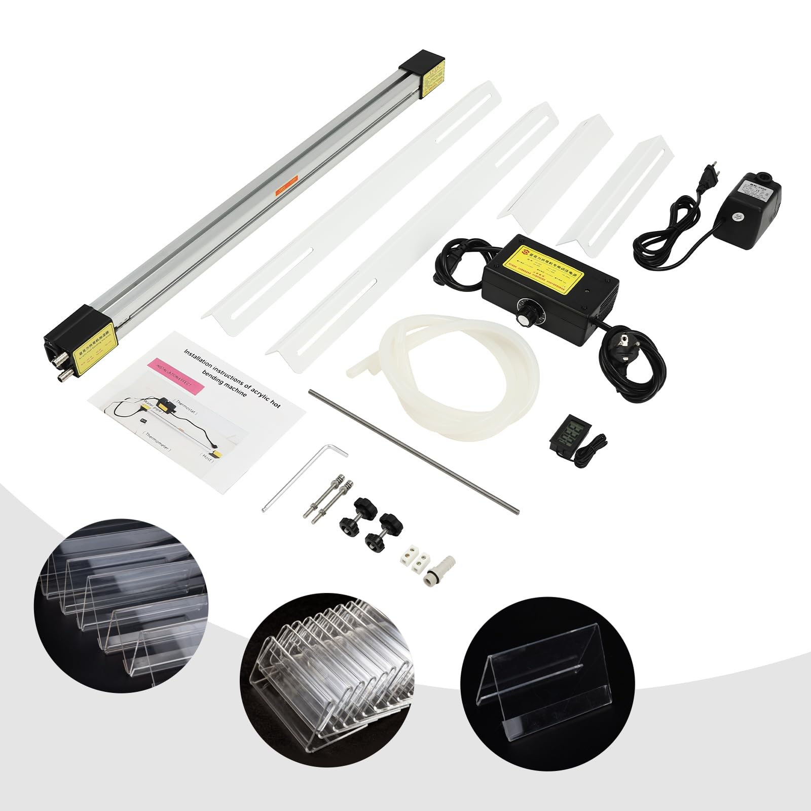 Dobladora de acrílico caliente 60 cm + soporte, caja de luz publicitaria, máquina dobladora, aleación de aluminio, potencia de 1000 W, enchufe UE