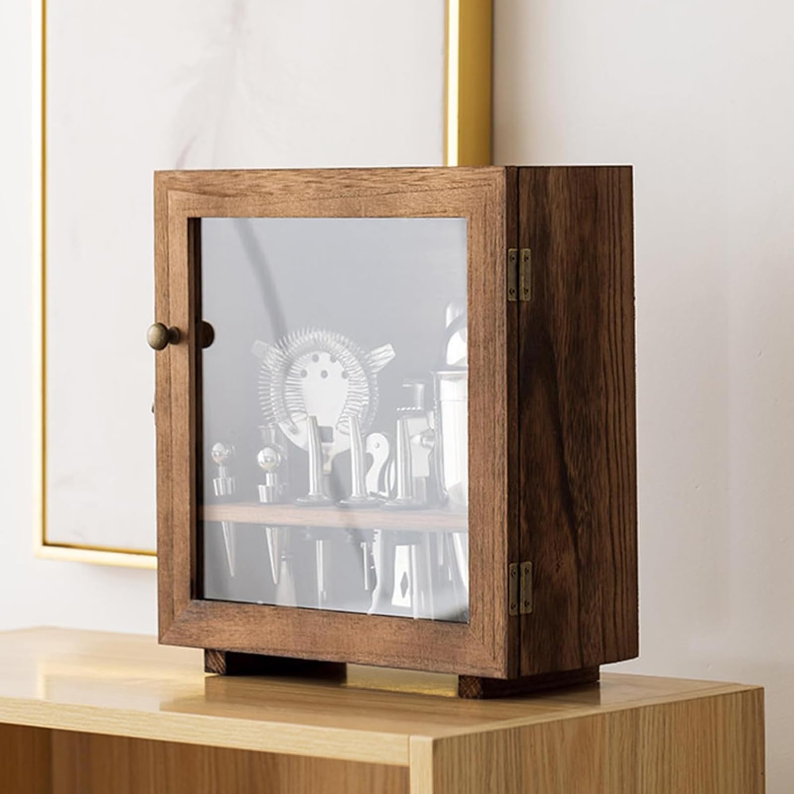 Juego de bar de barman - Coctelera de acero inoxidable con caja de almacenamiento de madera maciza, capacidad de 750 ml, juego completo de herramientas de bar para cócteles y mixología