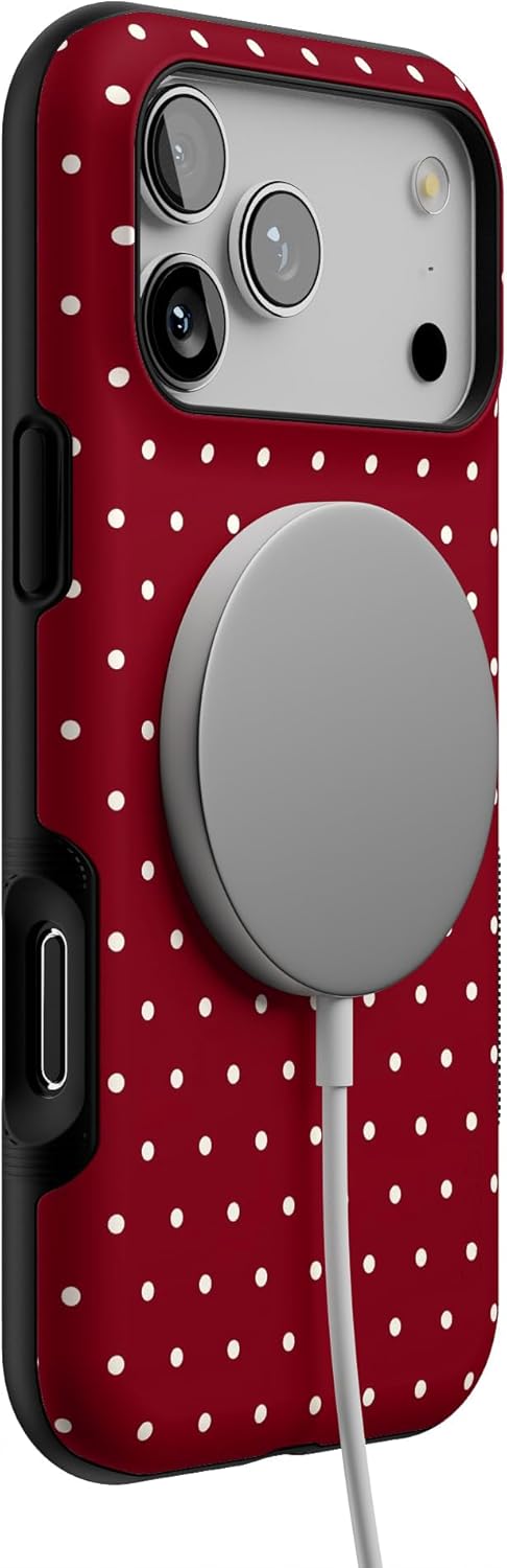 Casely iPhone 17 Pro Max Case | On The Dot | Maroon Polka Dot | Bold Protective Design | MagSafe Compatible Design - Image 3