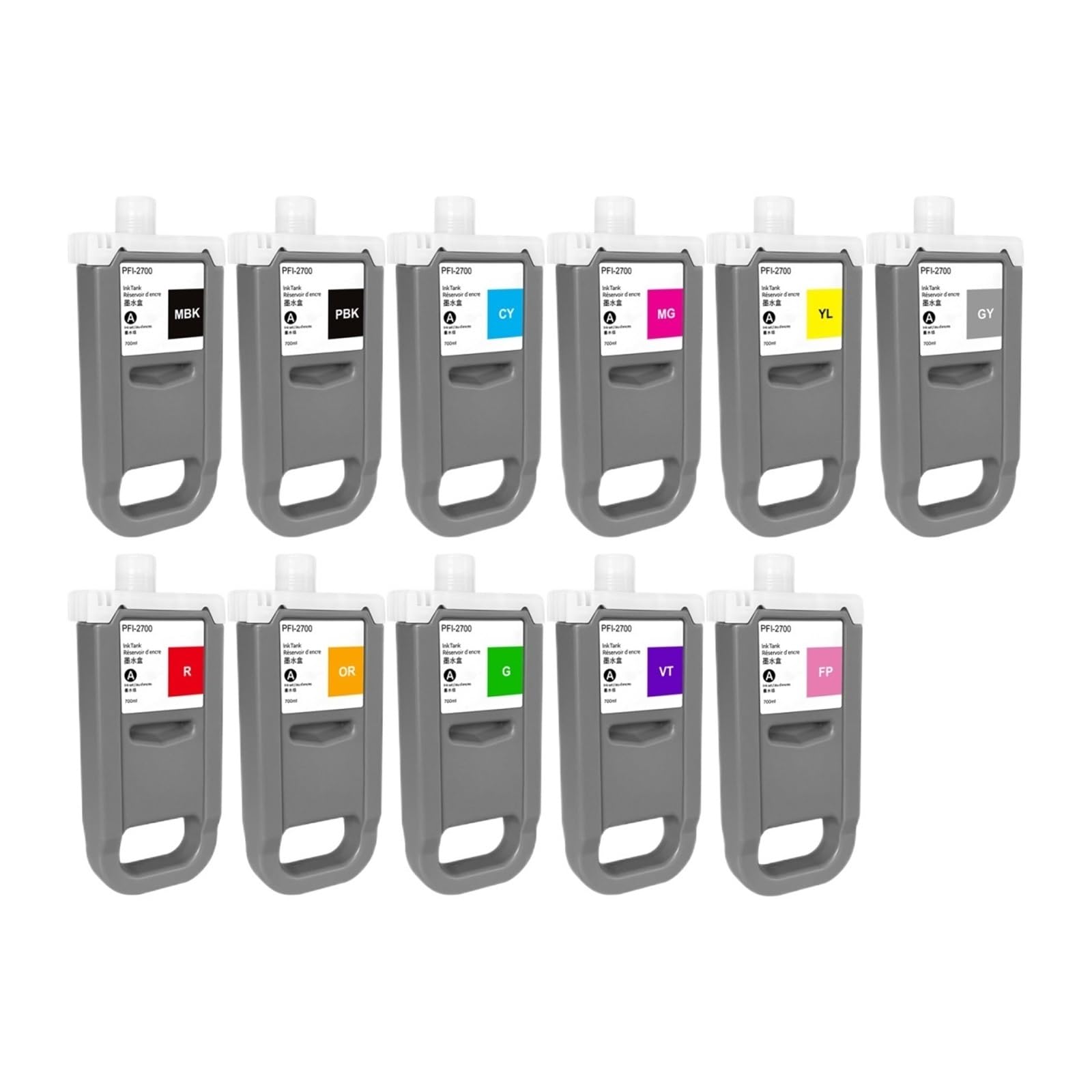 Compatibile con Canon GP2000 GP4000 Ink Cartridge PFI2700 | Inchiostro pigmentato for stampante PFI-2700 riempito da 700 ml(PFI-2700FP)