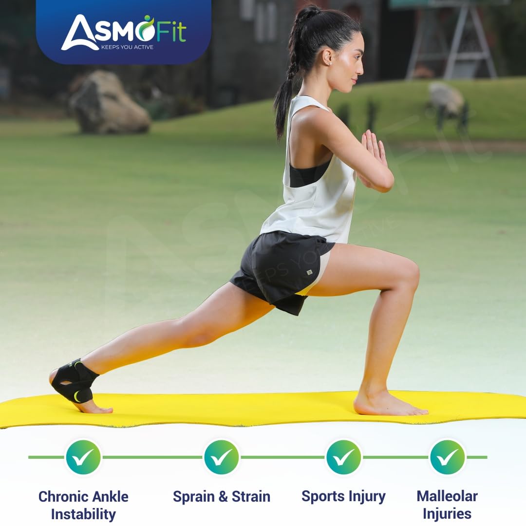 Asmofit Ankle Support Compression Brace for Injuries | Ankle Band For Men & Women, Ankle Protection Guard Helpful In Pain Relief and Recovery | Adjustable Support Brace for Foot Care & Foot Swelling - Image 3 thumbnail