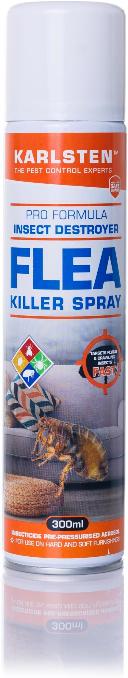Karlsten Flea Spray For The Home Flea Treatment Killer Spray Kills Dust Mites & Bed Bugs Rapid Advanced Elimination Targets Fleas, Larvae, and Eggs for Complete Pest Control" 300Ml