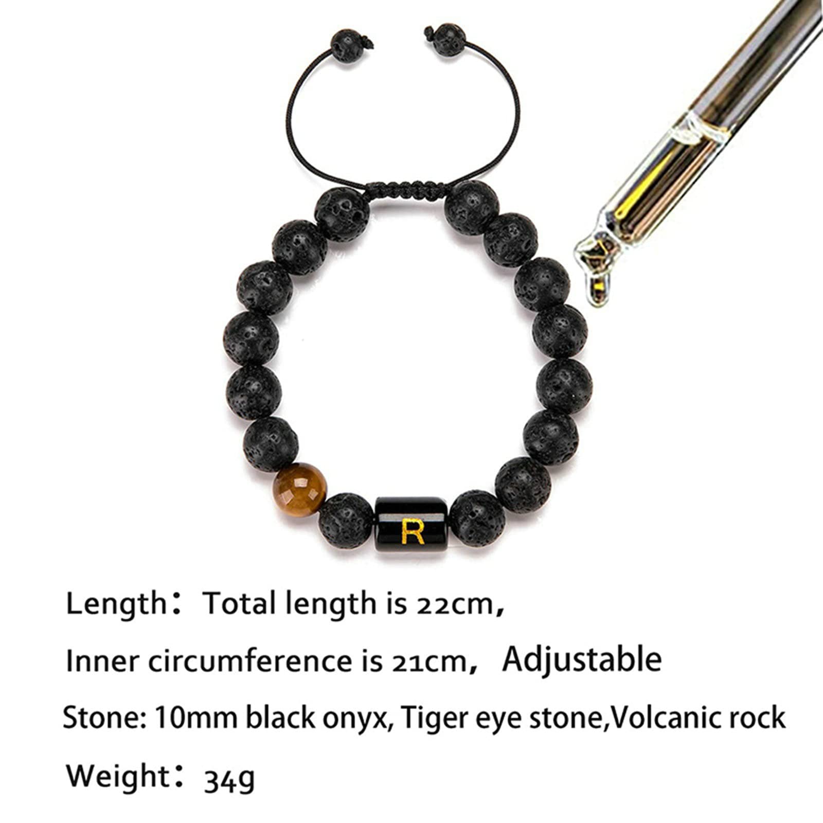 Pulseras de la Amistad, Pulsera for Mujer,Pulseras Personalizadas Pulsera de Piedra for Mujer, Pulsera de Cuentas con Calavera Pulsera elástica de Mujer 19CM