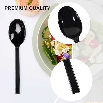 Plastic Spoons Individually Wrapped, 100pcs Heavy Duty Disposable Spoons Bulk - Ideal for Parties, Restaurants, Travel & Takeout