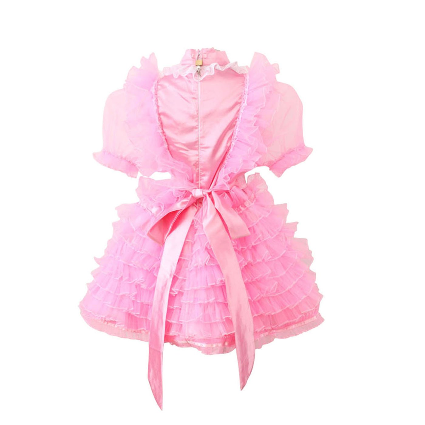GOceBaby Lockable Prissy Sissy Maid Satin Organza Pink Dress Uniform