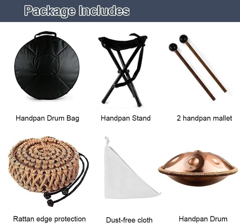 Handpan Drum, 432Hz 22 inches Steel Hand Drum, 9/10/12 Notes Steel