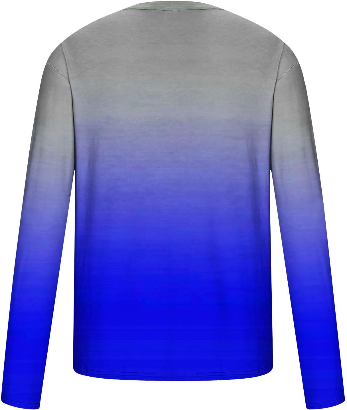 Gradient Long Sleeve T Shirt for Men Fashion Ombre Crew Neck Pullover Tops Lightweight Athletic Stylish Streetwear Tee