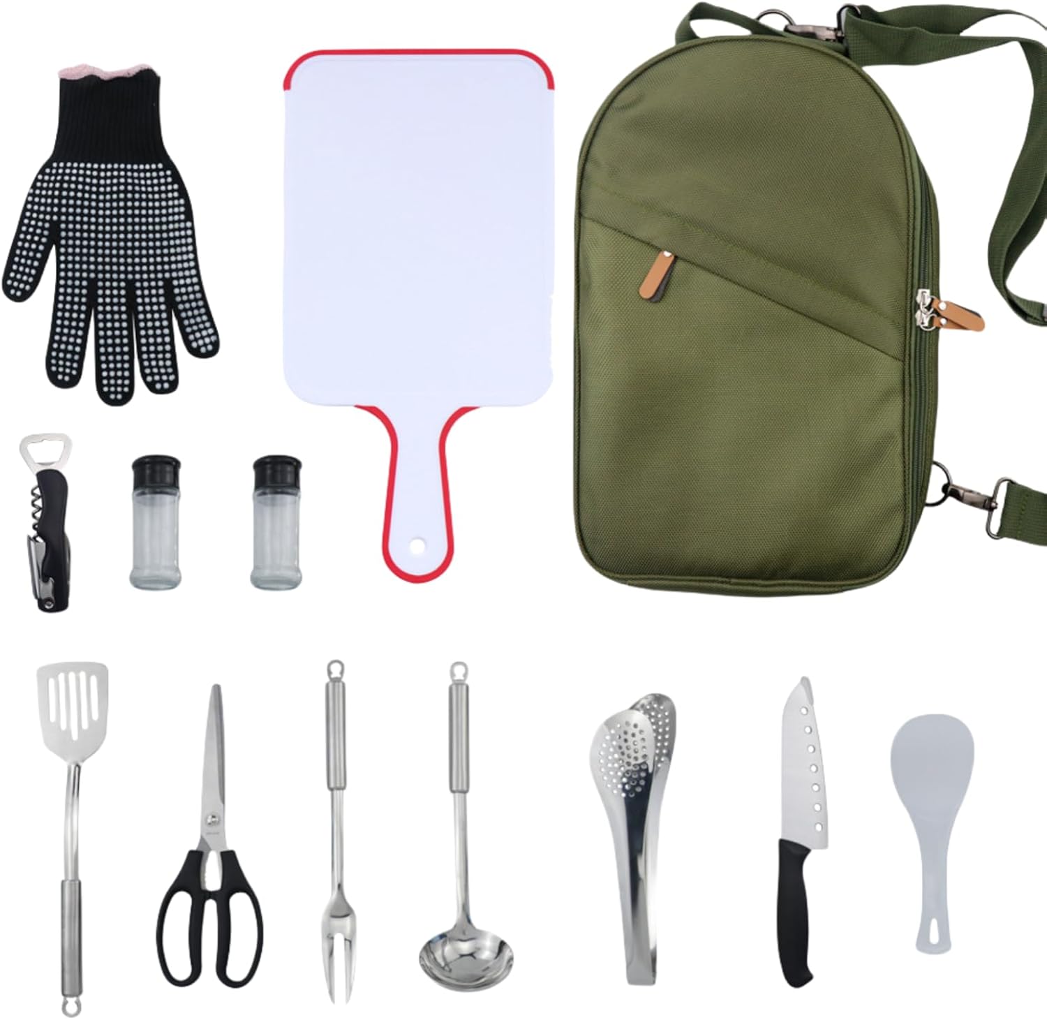 Camping Gear, Camping Cooking Set, 13pcs Camping Accessories Cooking, Camp Kitchen Accessories & Organizer, Camping Utensil Set, Camping Equipment, Camping Tools & Stuff